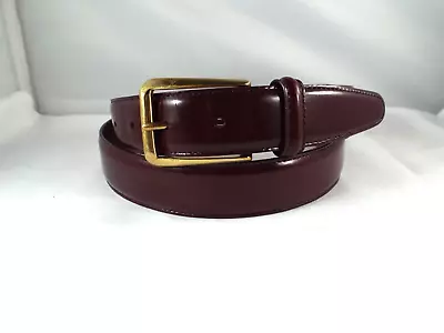 EUC Coach #3931 Men's Handmade Polished Burgundy Leather 1 1/8  Dress Belt Sz 38 • $28