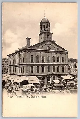 Massachusetts Faneuil Hall Horse Wagons Boston Rotograph Postcard • $10