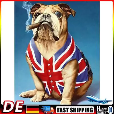 5D DIY Full Round Diamond Painting Kits Union Jack Dog Art Crafts (X580) Hot • £6.96