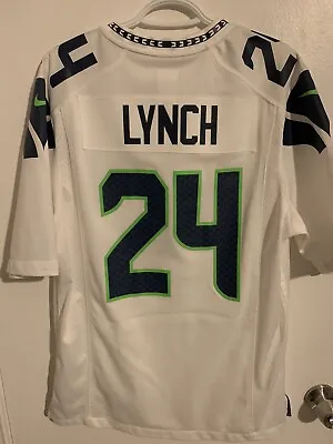 Excellent Authentic Marshawn Lynch Seattle Seahawks Nike Jersey White Mens Med • $155