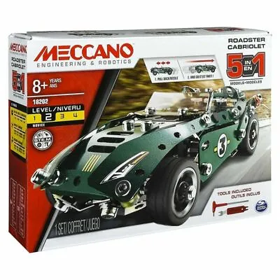 £4 • Buy Meccano 6040176 5-in-1 Roadster Cabriolet Model Set
