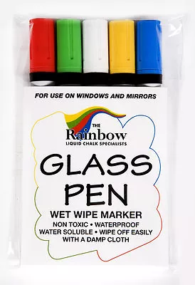 Glass Pen - For Writing And Wiping Away On Glass Windows & Mirrors - Wet Wipe • £9.50