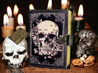 Leather Blank Book Grimoire | Handmade Leather Journal | Book Of Shadows • $28.39