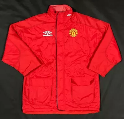 Manchester United Vintage Sharp Umbro Bench Coat / Jacket Size: Adults XL • £80