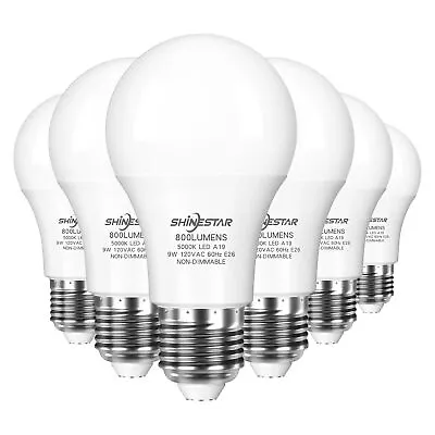 SHINESTAR LED Light Bulbs 60 Watt 6-Pack Bright White 5000K E26 A19 Daylight ... • $23.58