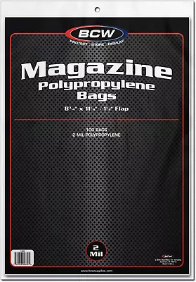Lot 100 Standard Regular Size Magazine Sleeves Bags Pack BCW Storage Protector • $16.85