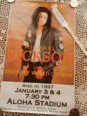 Michael Jackson Original Concert Poster *96&97 History World Tour+wristband • $39