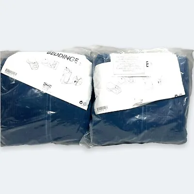 IKEA Beddinge Oblong Cushion Covers Navy Blue Corduroy  24 X 15 Lot Of 2 • £43.43