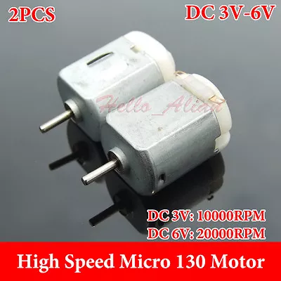 2PCS DC3V 5V 6V 20000RPM High Speed Micro Mini 130 DC Motor DIY RC Car Toy Model • $2.25