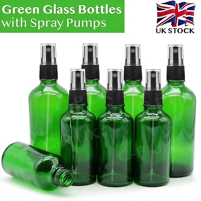 £185.80 • Buy GREEN Glass Spray Bottle With Mist Sprayer Pump Atomiser Oils Aromatherapy Etc..