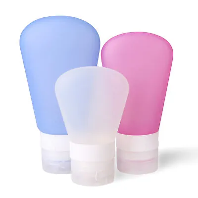 6 Squeezable Silicone Packing Travel Toiletry Bottles Different Sizes And Colors • $13.99