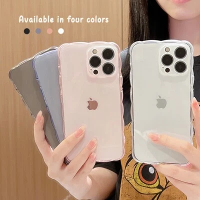 $12.99 • Buy Cute Clear Simple Wave IPhone Case For IPhone 14max 14Pro Plus 13 Max12,11 Pro