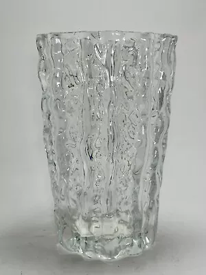 Mikasa Frostfire Wavy Glass Vase Diamond Shaped Design 9.5  Tall • $34.97