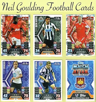 Topps MATCH ATTAX 2013-14 ☆ PREMIER LEAGUE ☆ Football Cards #181 To #360 • £0.99