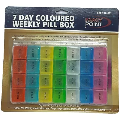 £2.25 • Buy Weekly Pill Box 7 Day 28 Compartment Tablet Organiser Medicine Storage Dispenser