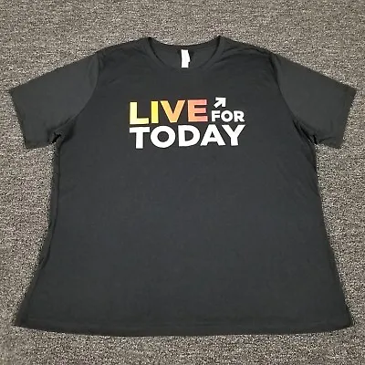 Bella Top Womens 2XL Black Live For Today Tri Blend Inspirational Tee Shirt • $6.99