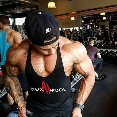 Men Gym Bodybuilding Stringer Clothing Muscle Cotton Y-back Fitness T-shirt Tee • $18.38