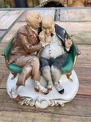 Capodimonte Porcelain The Joke Music Box Two Men Talking Pucci  • £70