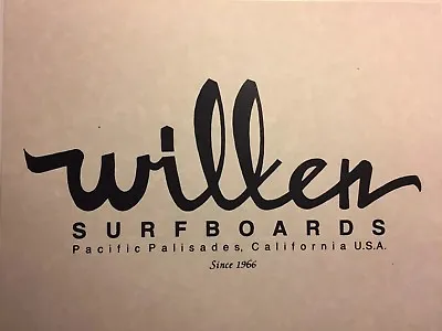 Wilken Surfboards“logo Print ”1960-90 Santa Monica Surf(jacobsvelzyWebber Bing • $9