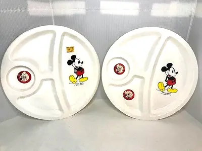 2 - Mickey Mouse 12” Snack Tray Divided Plate Walt Disney Productions USA - VTG • $19.95