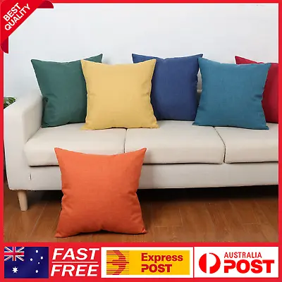 45-60cm New Plain Solid Linen Large Cushion Cover Pillow Case Home Sofa Decor • $29.99