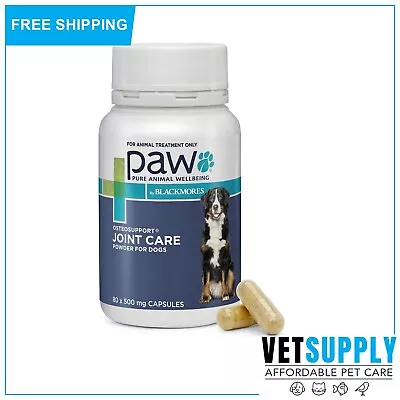 PAW Osteosupport Joint Care Powder For Dogs 80 Capsules Perna128 With Omega 3 • $50.91