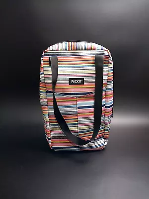 PACKIT COOLER 15 In FREEZABLE LUNCH BOX COLORFUL STRIPES INSULATED ICE PACK SIDE • $12.50