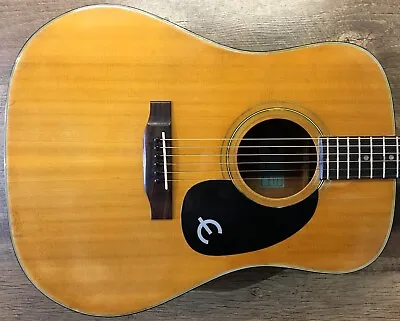 1970s Epiphone FT-345 Natural Gloss Finish Dreadnought Acoustic Guitar • $289.99