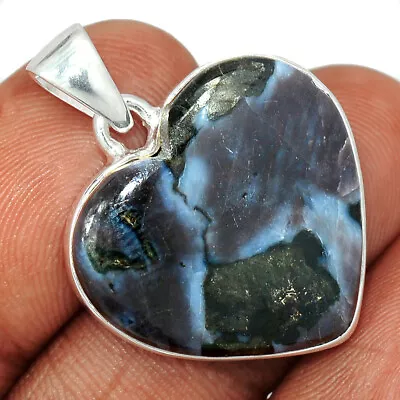 Heart - Natural Mystic Merlinite Crystal - Madagascar 925 Silver Pendant CP32115 • $15.99