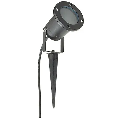 Aluminum Outdoor Garden Spike Light IP54 LED GU10 Matt Black Adjustable Stand • £8.99