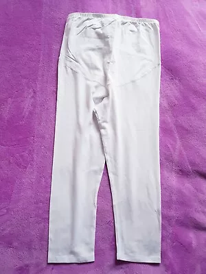 H&M Mama Maternity Size M Over Bump Cropped Leggings - White • £5