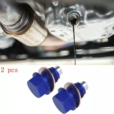 2PCS Car Universal Engine Magnetic Oil Drain Plug Screw Nut Bolt Sumps M14x1.5MM • $7.59