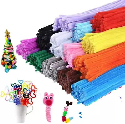 100 Fuzzy Sticks Value Pack Of Pipe Cleaners 12 Inch Chenille Stems Bendy Sticks • £4.99