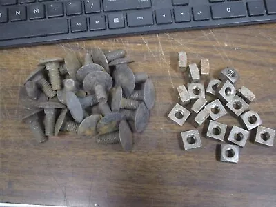 20 NOS Vintage 3/8  - 16 X 1  Step Bolts & Square Nuts USA • $18