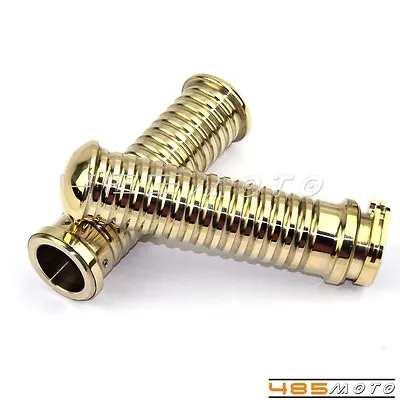 2X Handle Bar Risers Brass Ribbed Hand Grips 1'' Bar For Harley Sportster XL 883 • $60.70