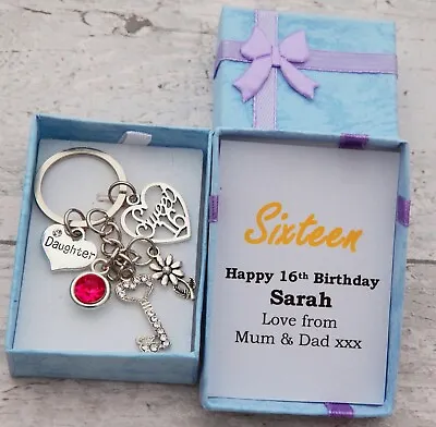 £4.99 • Buy Personalised HAPPY BIRTHDAY Gifts Keyring 13th16th 21st 30th 40th Gift For Her