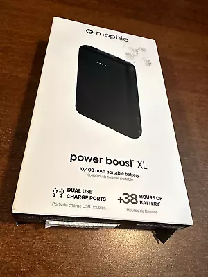 Mophie Power Boost XL (10400mAh) Dual USB Portable Battery - Black • $18.99