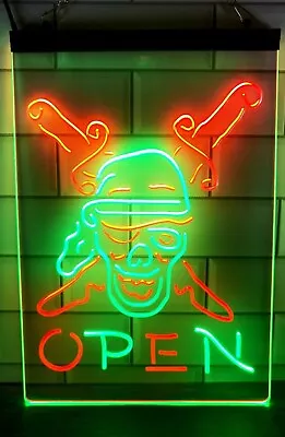 Pirate Open Neon Light Sign Dual Color Wall Hanging Desk Top Decor • $59