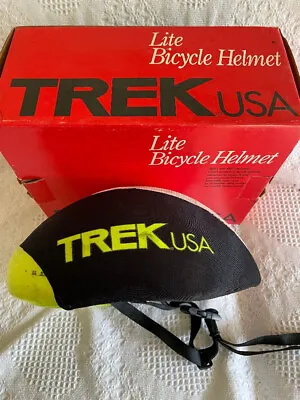 Vintage  Trek Lite Bicycle Helmet Black With Yellow -Medium  7 1/2 USA • $8.50