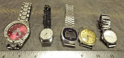 LOT Of FIVE VINTAGE Wrist WATCHES For Parts Or Refurbish • $25