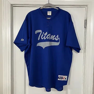 Vintage 80s Bar League Softball Jersey Men's Size 3XL Titans Blue Button • $29.99