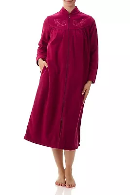 Ladies Givoni Azalea Red Mid Length Zip Dressing Gown Bath Robe (GB81) • $79.95