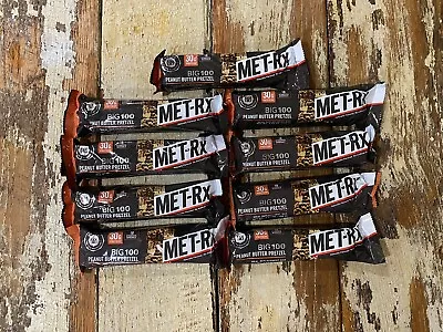 9 Bars MET-Rx Big 100 Peanut Butter Pretzel 30g Protein BB 11/07/24 • $24.50