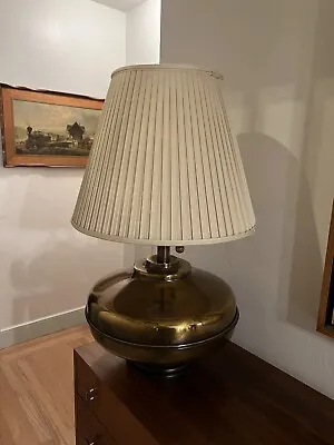 Vintage Monumental Mid Century Modern Brass Lamp The Style Of A Marbro • $1150