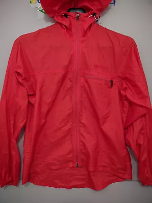 Marmot Jacket Womens Small Orange Zip Hoodie Lightweight Windbreak Rain Packable • $20