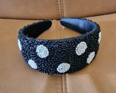 £12 • Buy Monsoon Beaded Polka Dot Headband In Black