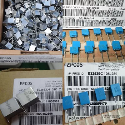 10pcs SIEMENS EPCOS Hi-Fi Audio Film Capacitors 0.1uF/0.22uF/1uF 63V-400V • $5.17