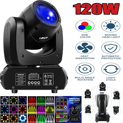 £109.99 • Buy 120W LED Moving Head Light RGBW 8Gobo Beam Stage Spot Lighting DJ Disco Show DMX