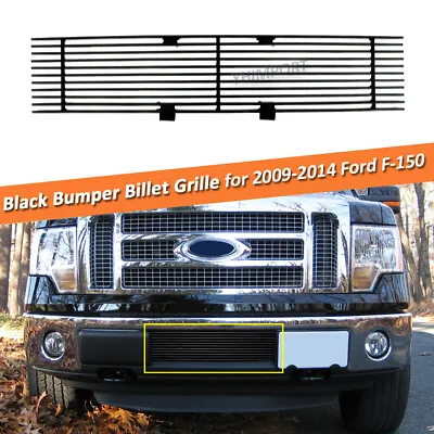 Fits 2009-2014 Ford F150 F-150 Pickup Black Bumper Billet Grille Insert 10 11 12 • $39.99