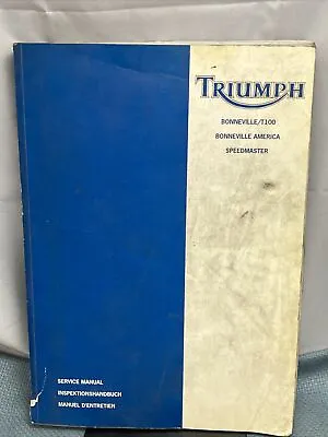 Triumph T3850902 Bonneville/speedmaster Service Manual Issue 3 11.2002 • $301.45